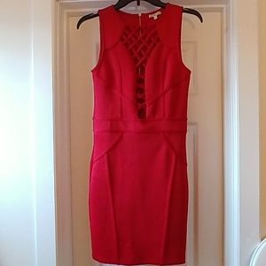 Red body-con dress